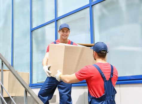 Professional team removing a mattress in East London