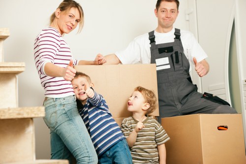 Professional mattress removal team at work